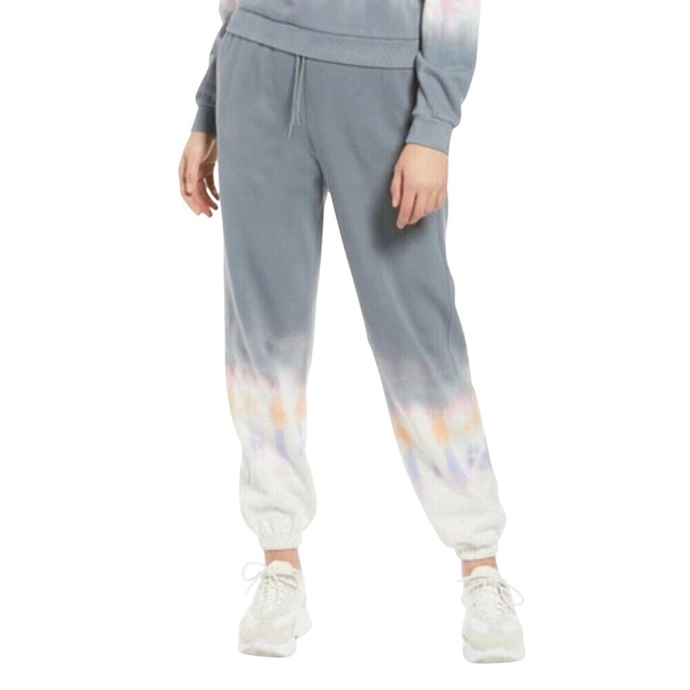 Blank NYC Joggers Women's XS Gray White Tie Dye Into The Grove Colorblock